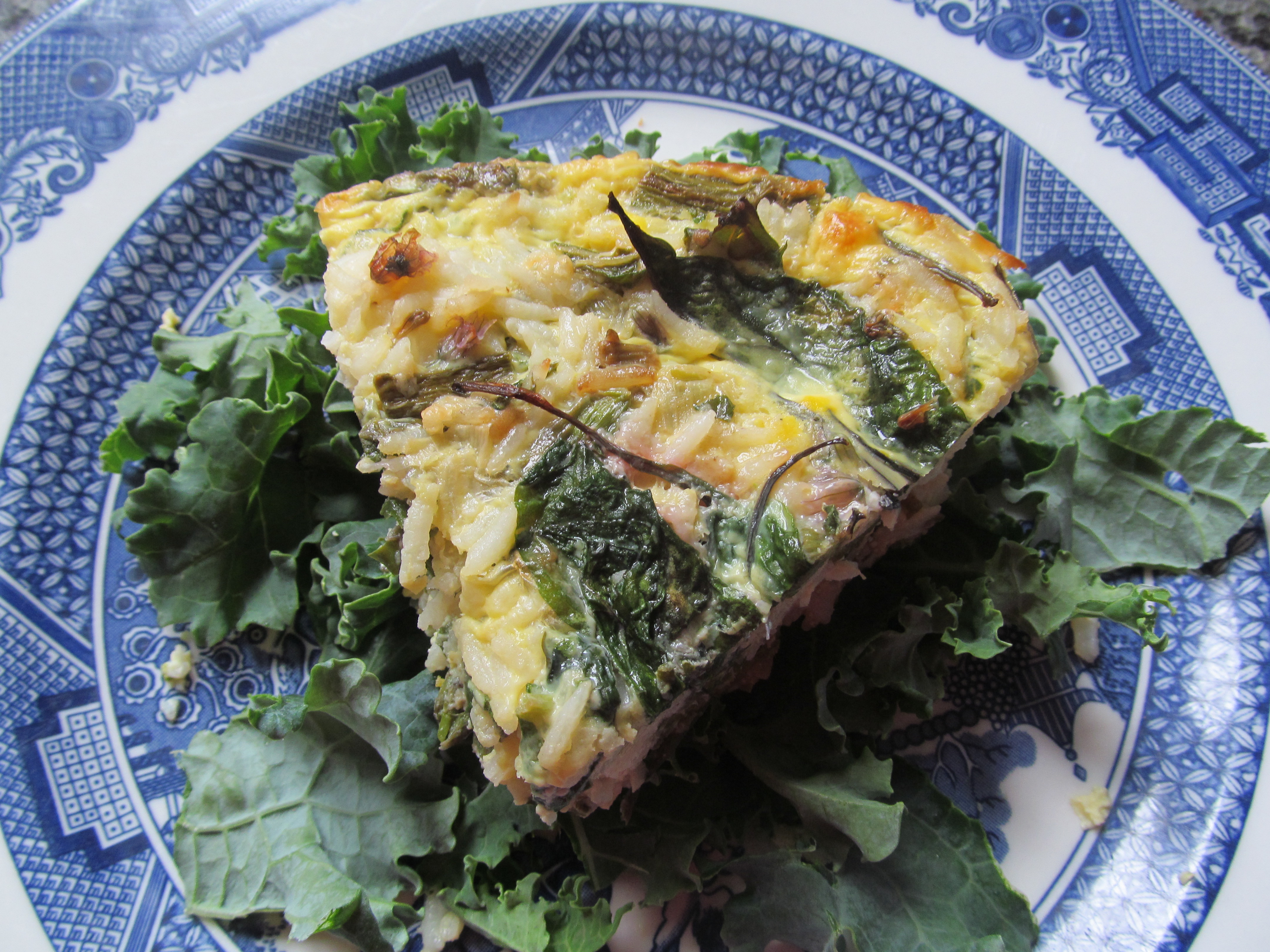 End-of-the-week Greens Rice Pie