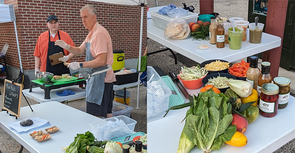Evanston’s own Chef Brian Huston leads VEG E-Town food classes at the Downtown Evanston Farmers Market