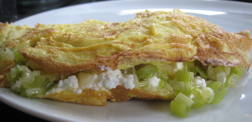 Omelet with Green Garlic