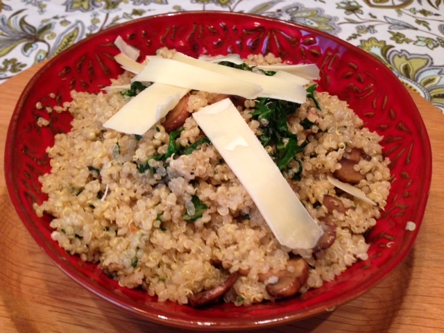 Quinoa with Swiss Chard and Mushrooms