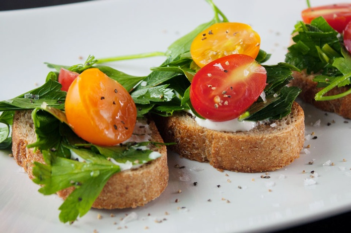 Lisa Waldschmidt’s Whipped Ricotta with Herb Salad on Crostini