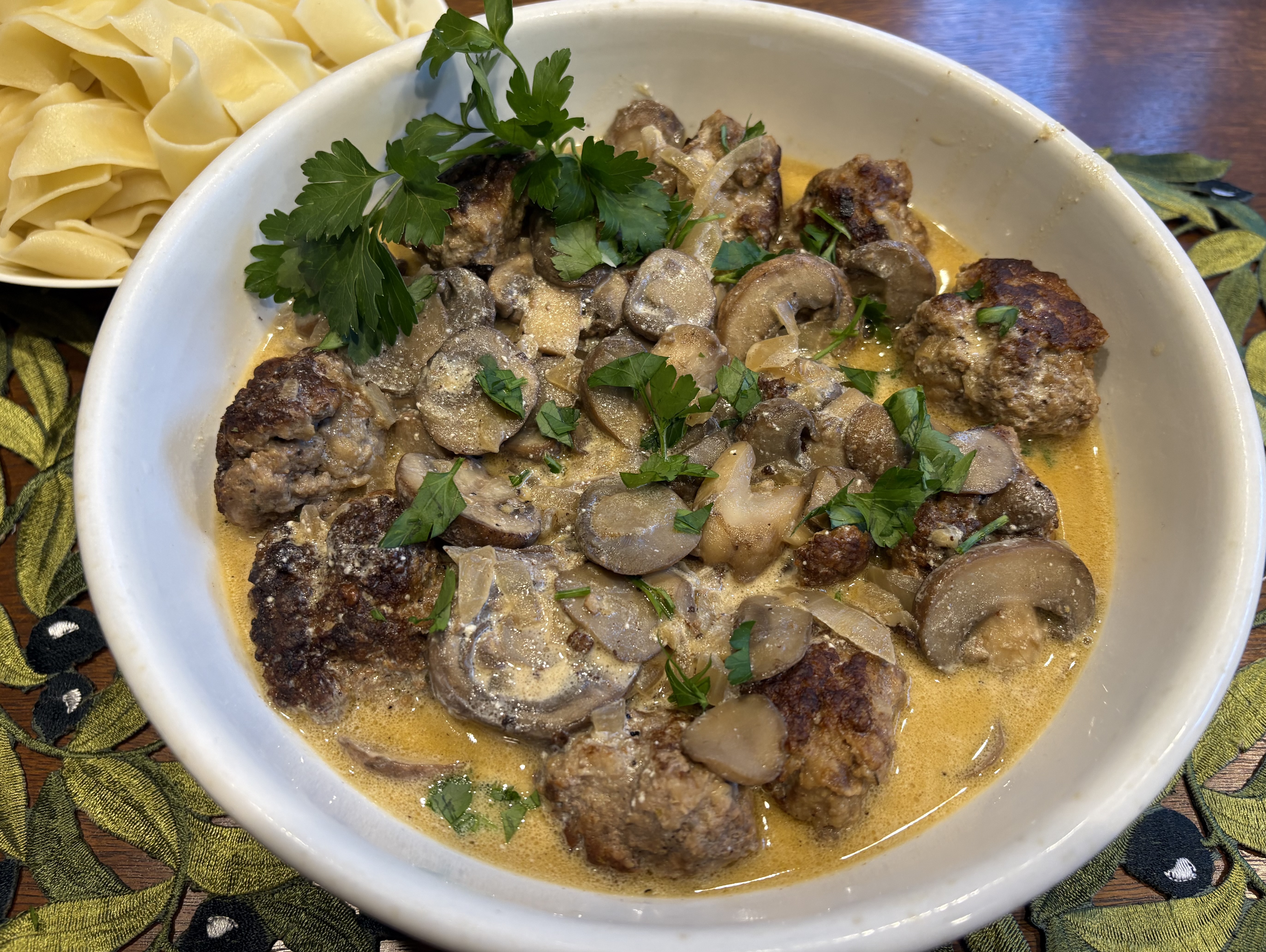 Mushroom Lovers’ Meatball Stroganoff
